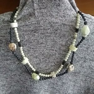 Chrysoprase & Black Onxy Necklace